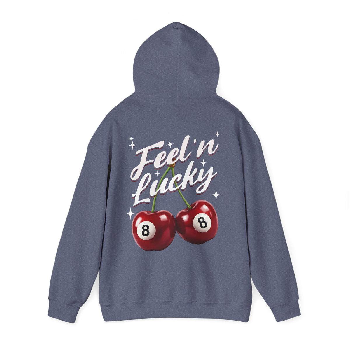 Cherry 8-Ball Hoodie – “Feel n' Lucky” Retro Graphic Hooded Sweatshirt