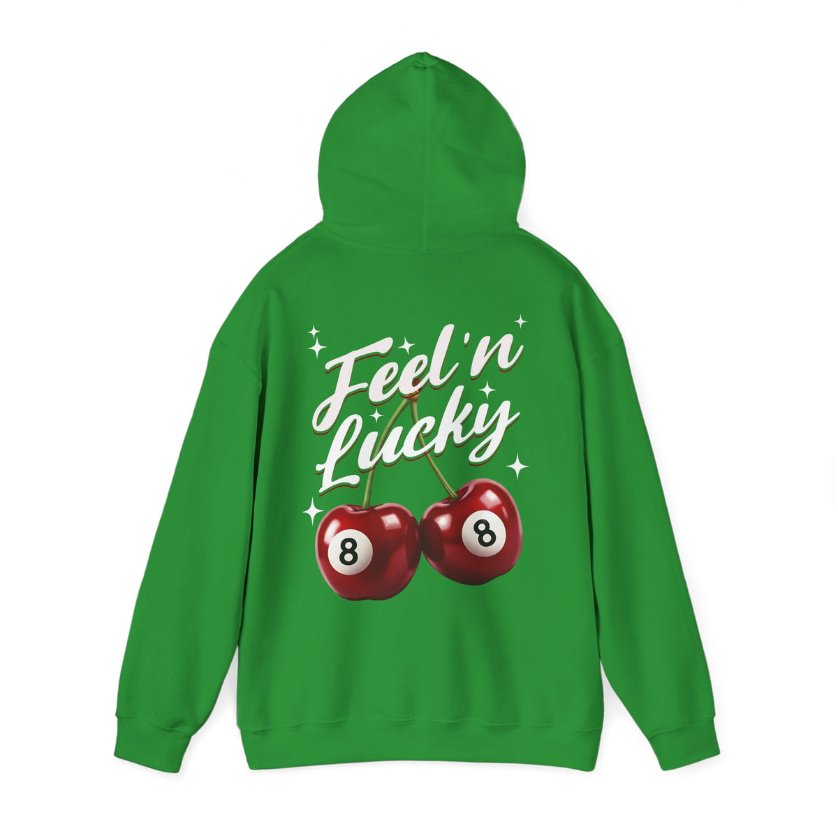 Cherry 8-Ball Hoodie – “Feel n' Lucky” Retro Graphic Hooded Sweatshirt