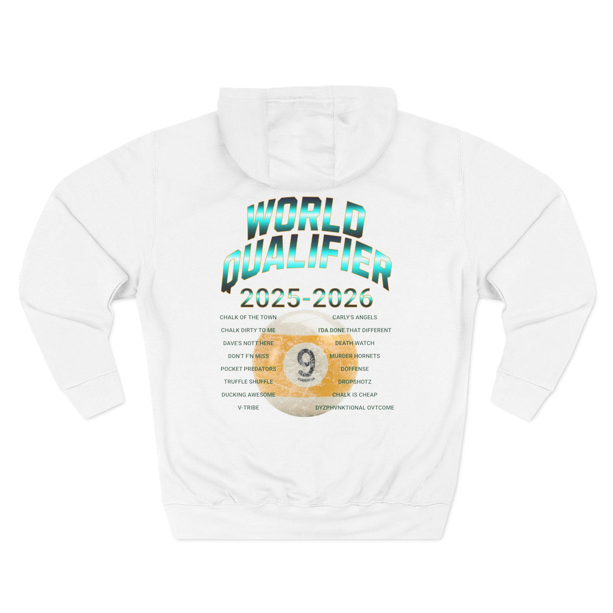 World Qualifier 9-Ball (2025-2026) Hoodie — Billiards/Pool Tournament Champion Pullover
