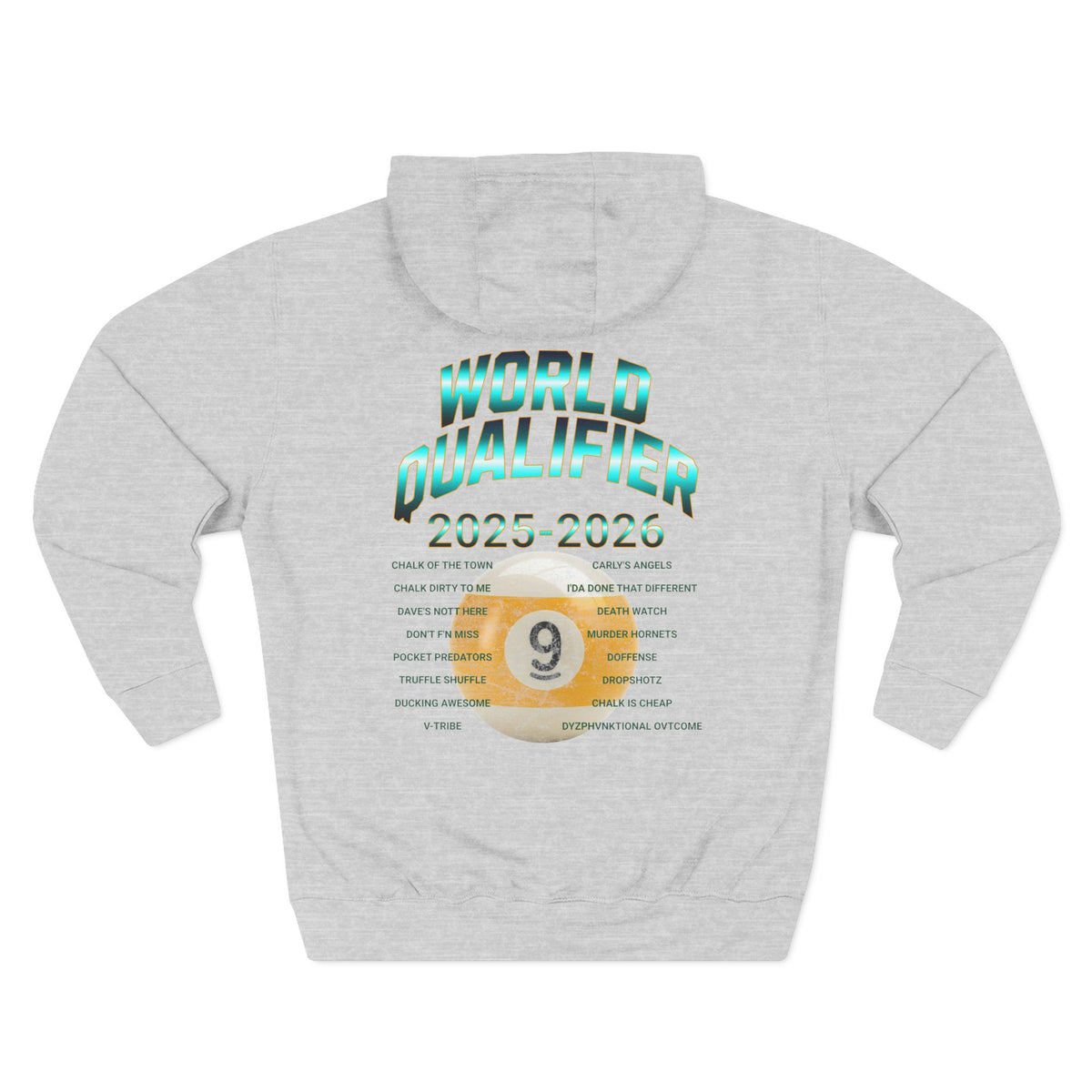 World Qualifier 9-Ball (2025-2026) Hoodie — Billiards/Pool Tournament Champion Pullover