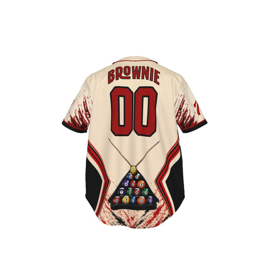 BROWNIE - Men's Short Sleeve Baseball Jersey with Pinstripes