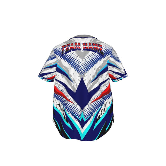 Baseball Jersey (Customizable) - Men's Short Sleeve Baseball Jersey with Pinstripes
