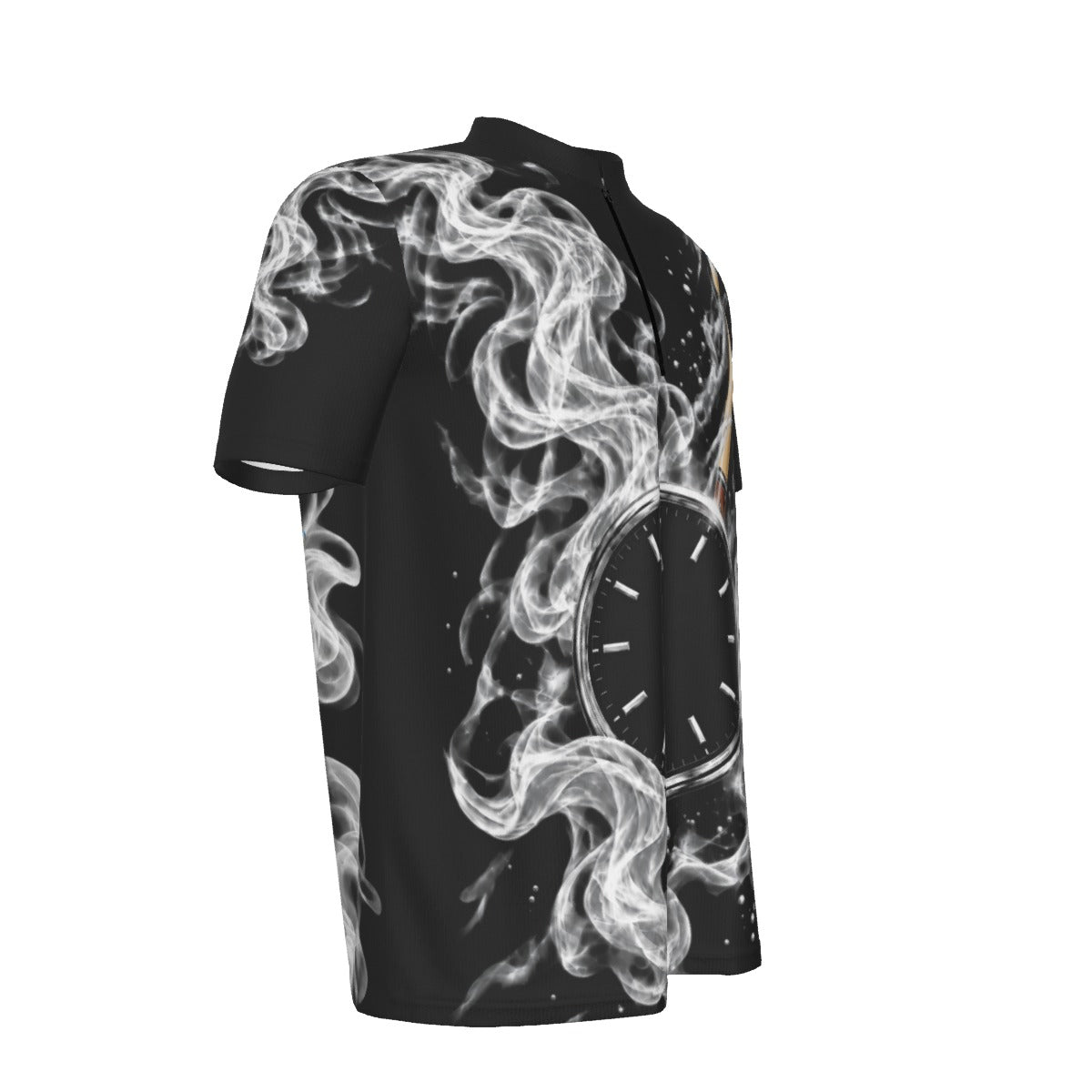 Midnight Hustler (RB Designs) - Men's Polo Jersey with Quarter Zip and Blade Collar
