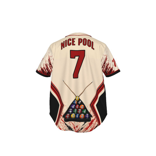 NICE POOL - Men's Short Sleeve Baseball Jersey with Pinstripes