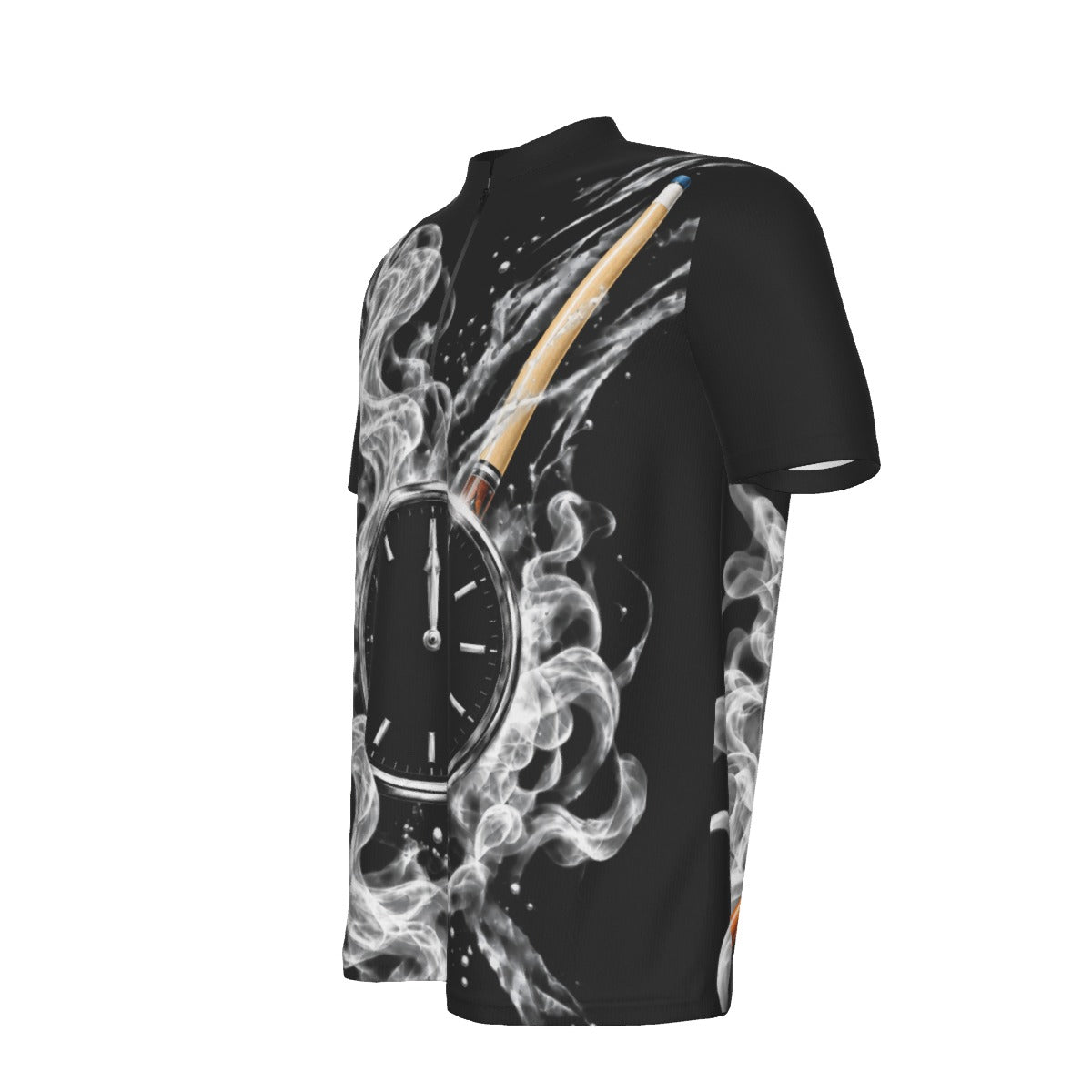 Midnight Hustler (RB Designs) - Men's Polo Jersey with Quarter Zip and Blade Collar