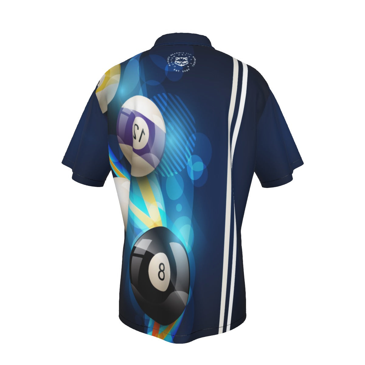 Billiards Hawaiian Shirt – 8 Ball & 12 Ball Pool Design, Blue Button-Up Summer Shirt