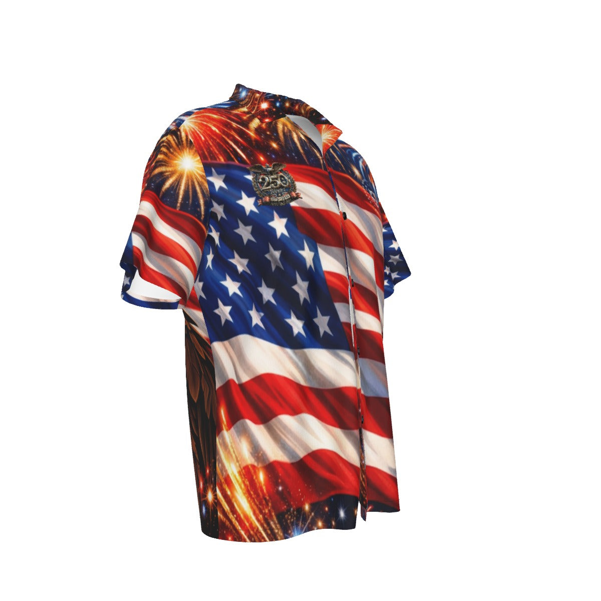 250 Anniversary USA Hawaiian Shirt with Button Closure |115GSM Cotton poplin