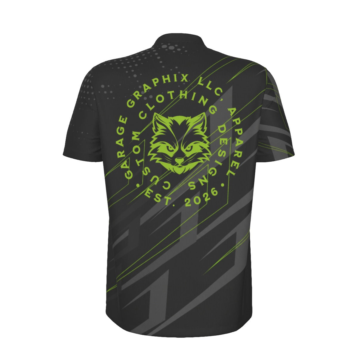 G.G. (Lime on Black) - Men's Billiard Cloth with Black Zipper
