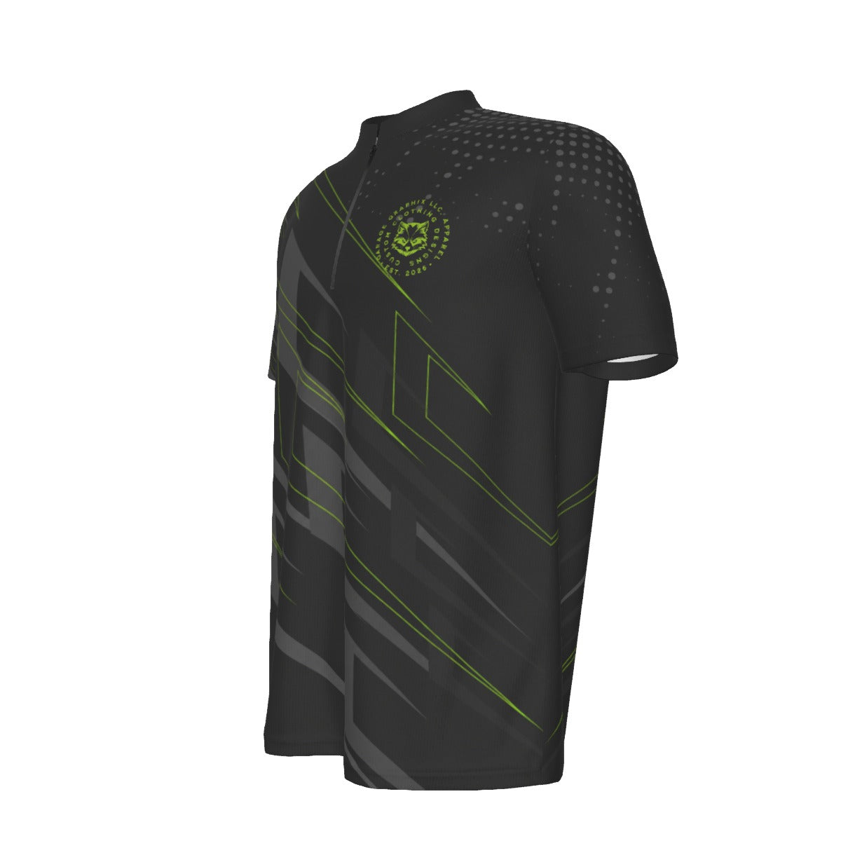 G.G. (Lime on Black) - Men's Billiard Cloth with Black Zipper