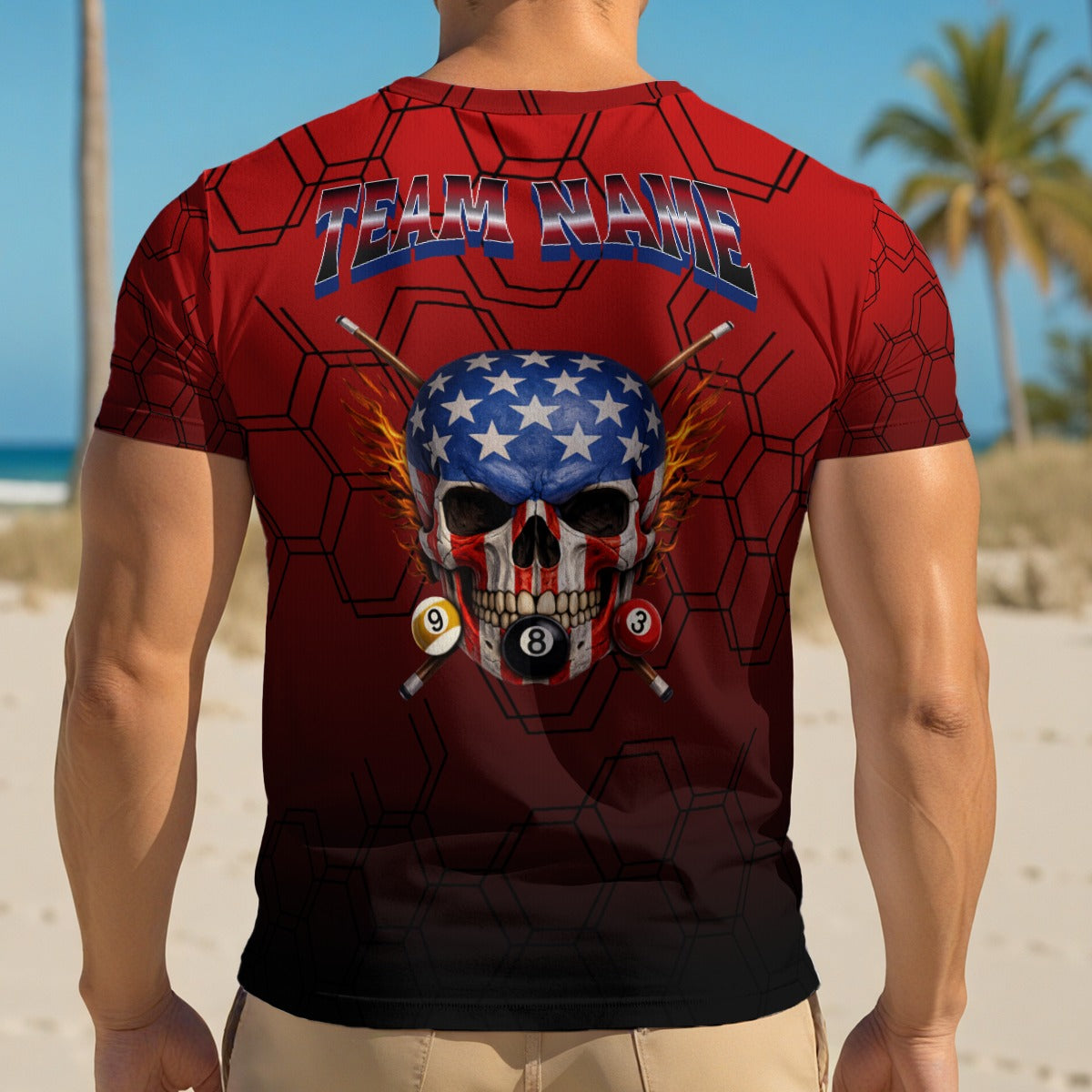 Skulls & Stripes - All-Over Print Men's V-Neck T-Shirt
