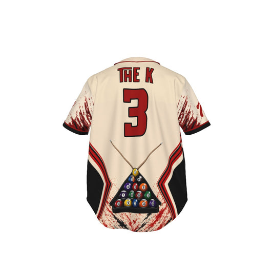 THE K - Men's Short Sleeve Baseball Jersey with Pinstripes