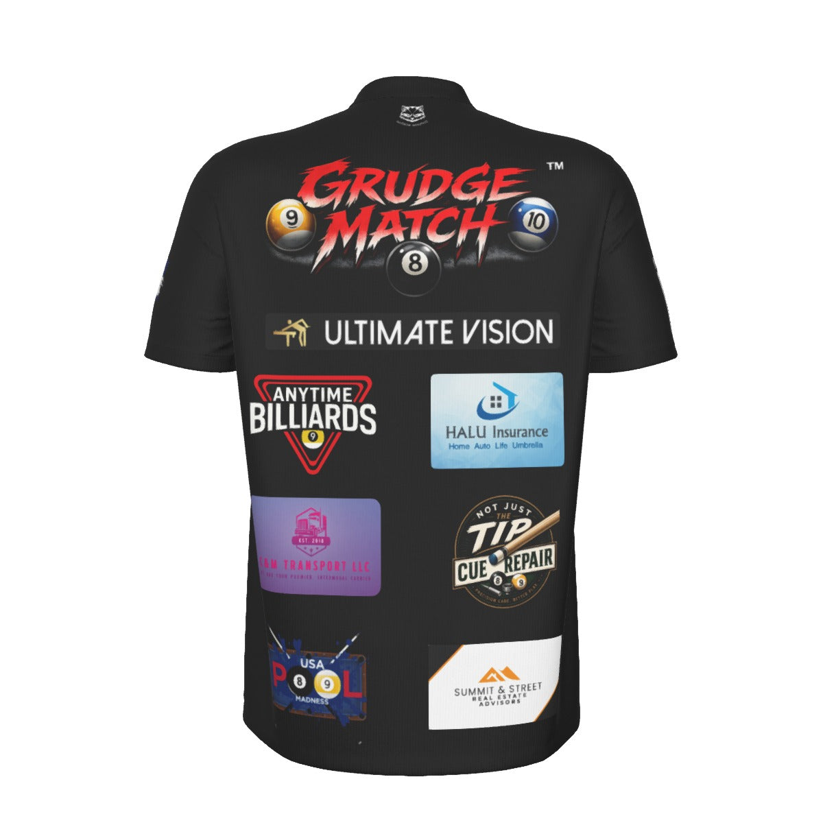 GRUDGE MATCH (Black) - Men's Quarter Zip with Blade Collar (Some Stretch)