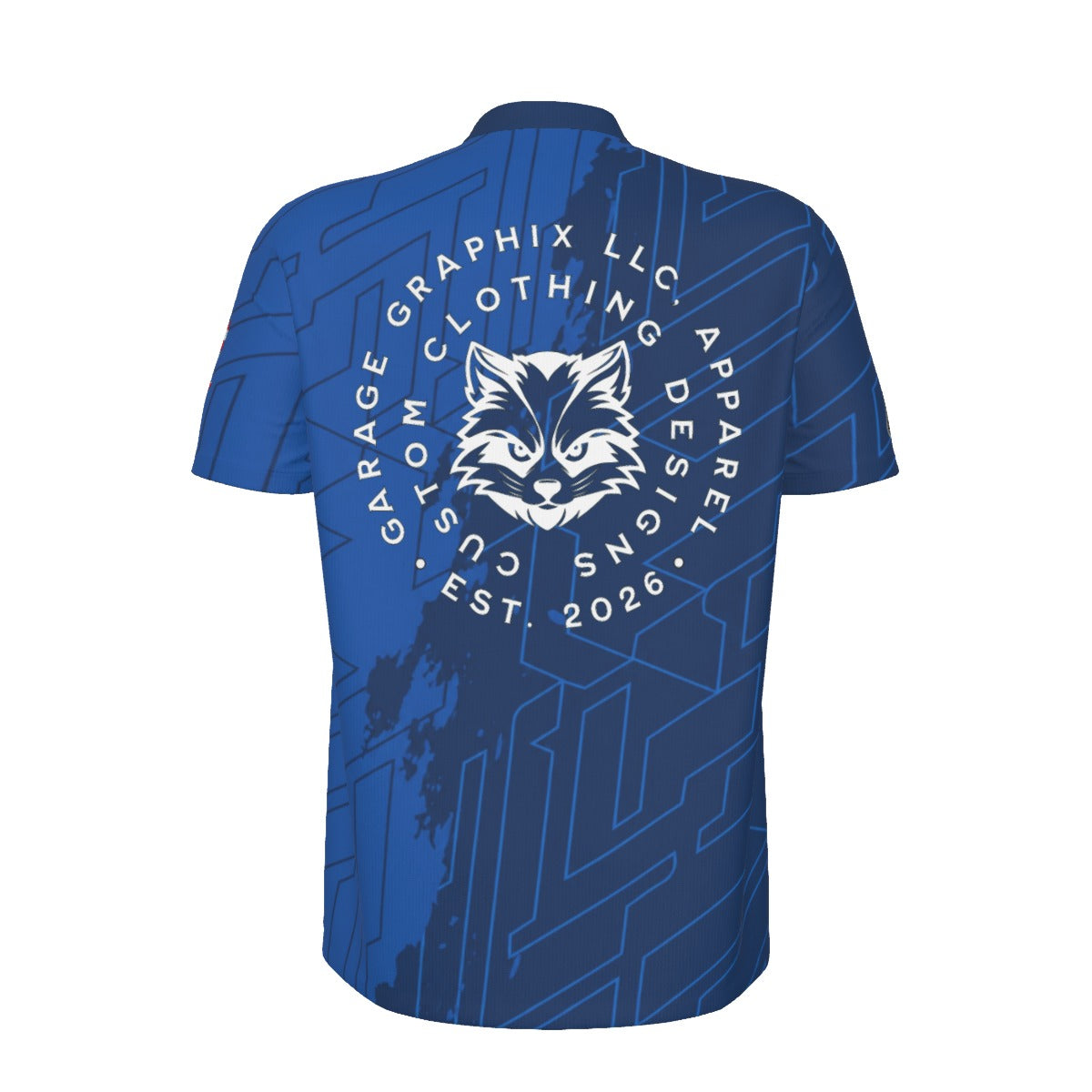 G.G. (Blue & White) - Men's Billiard Cloth with Black Zipper