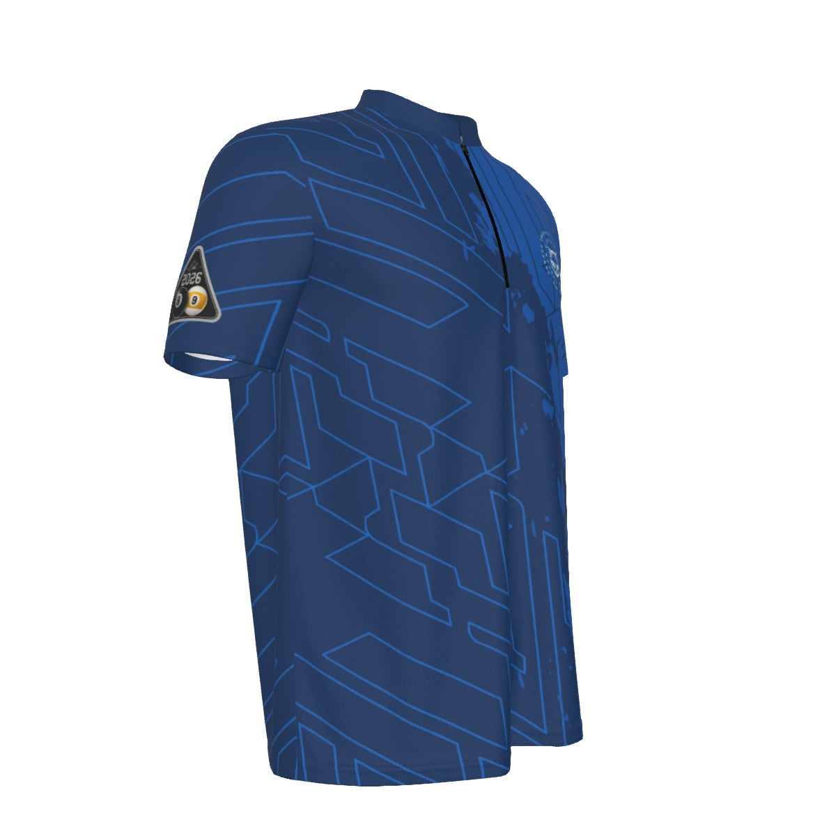 G.G. (Blue & White) - Men's Billiard Cloth with Black Zipper