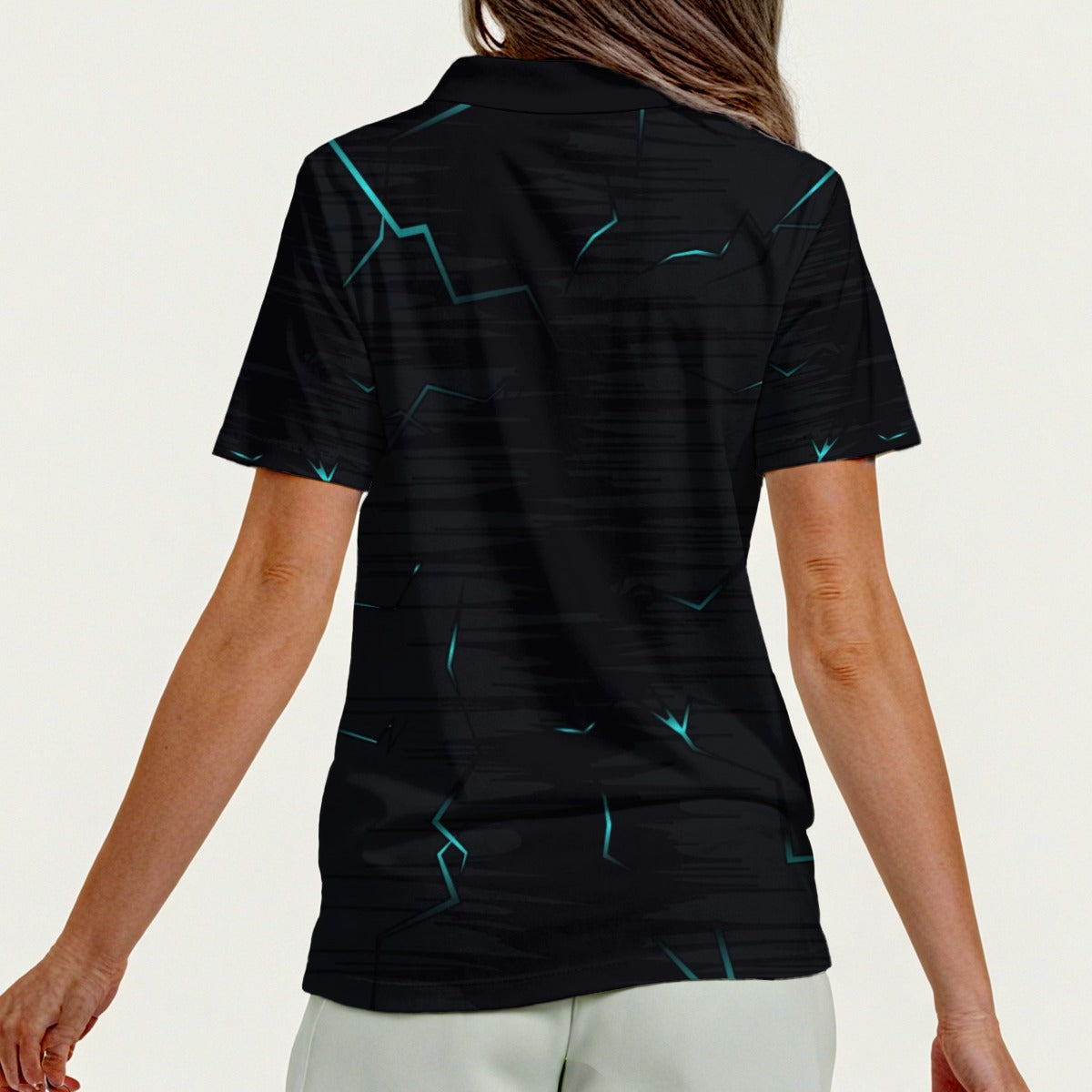 Women's Zip Polo Shirt with Short Sleeve