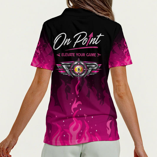 On Point Women's Zip Polo Shirt with Short Sleeve