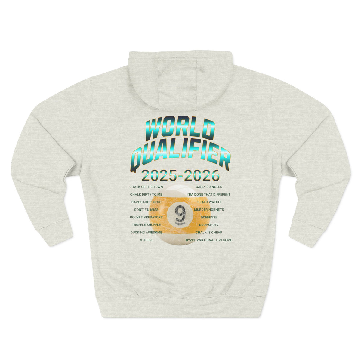 World Qualifier 9-Ball (2025-2026) Hoodie — Billiards/Pool Tournament Champion Pullover