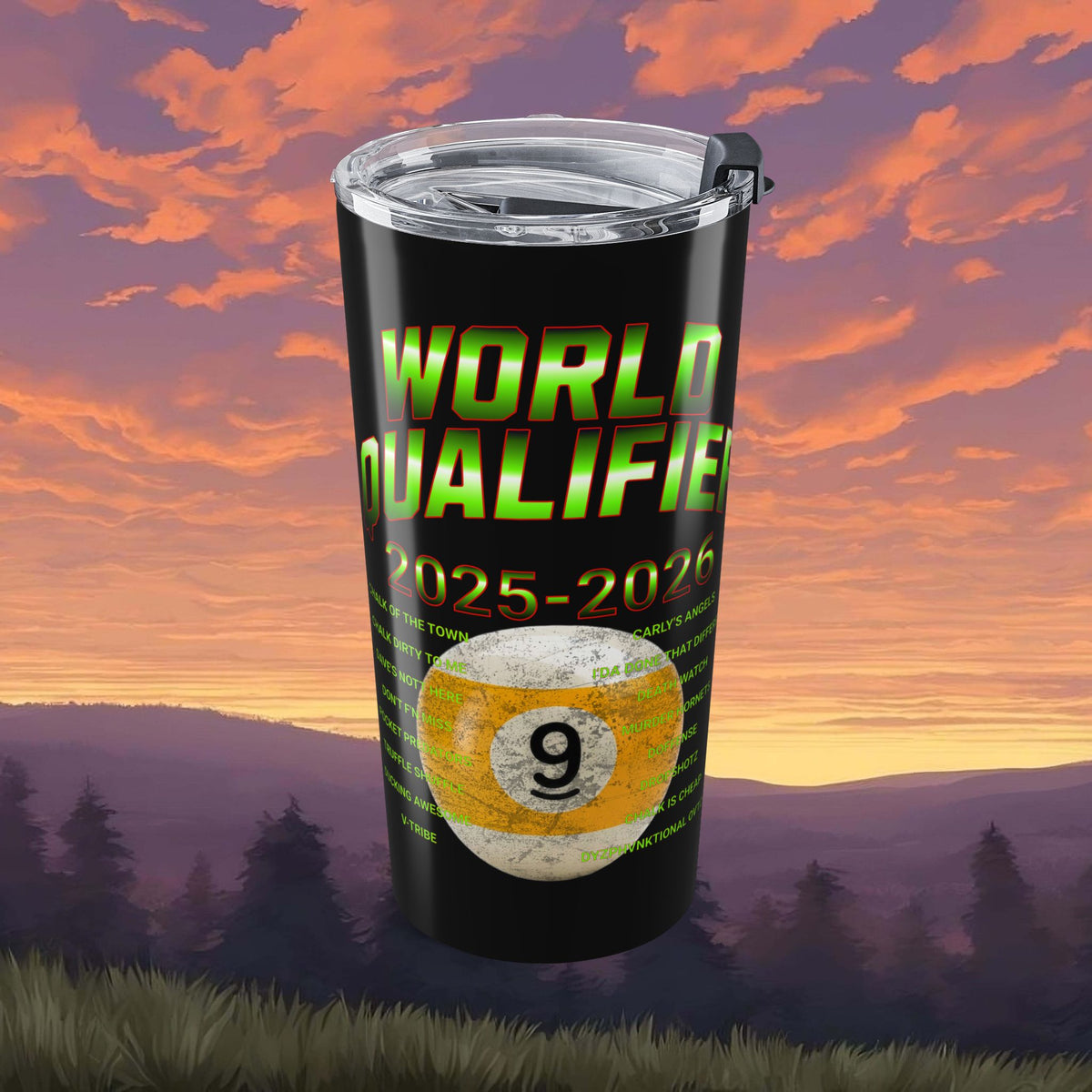 WQ 9-Ball (2025-2026) Commemorative Travel Mug - 20oz Tumbler -