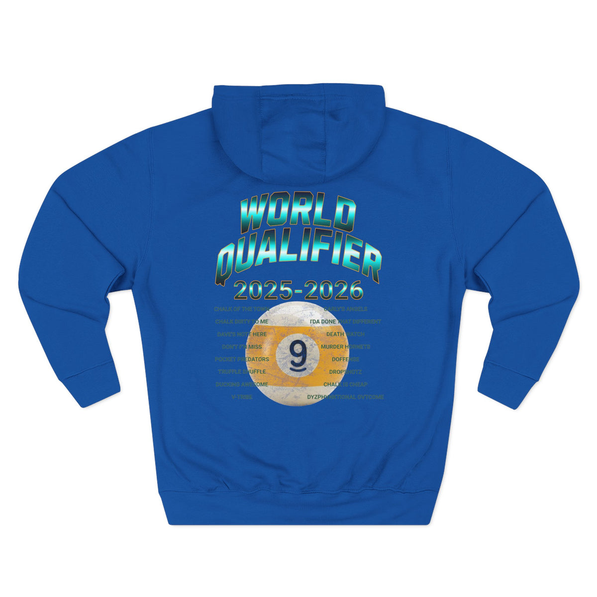 World Qualifier 9-Ball (2025-2026) Hoodie — Billiards/Pool Tournament Champion Pullover