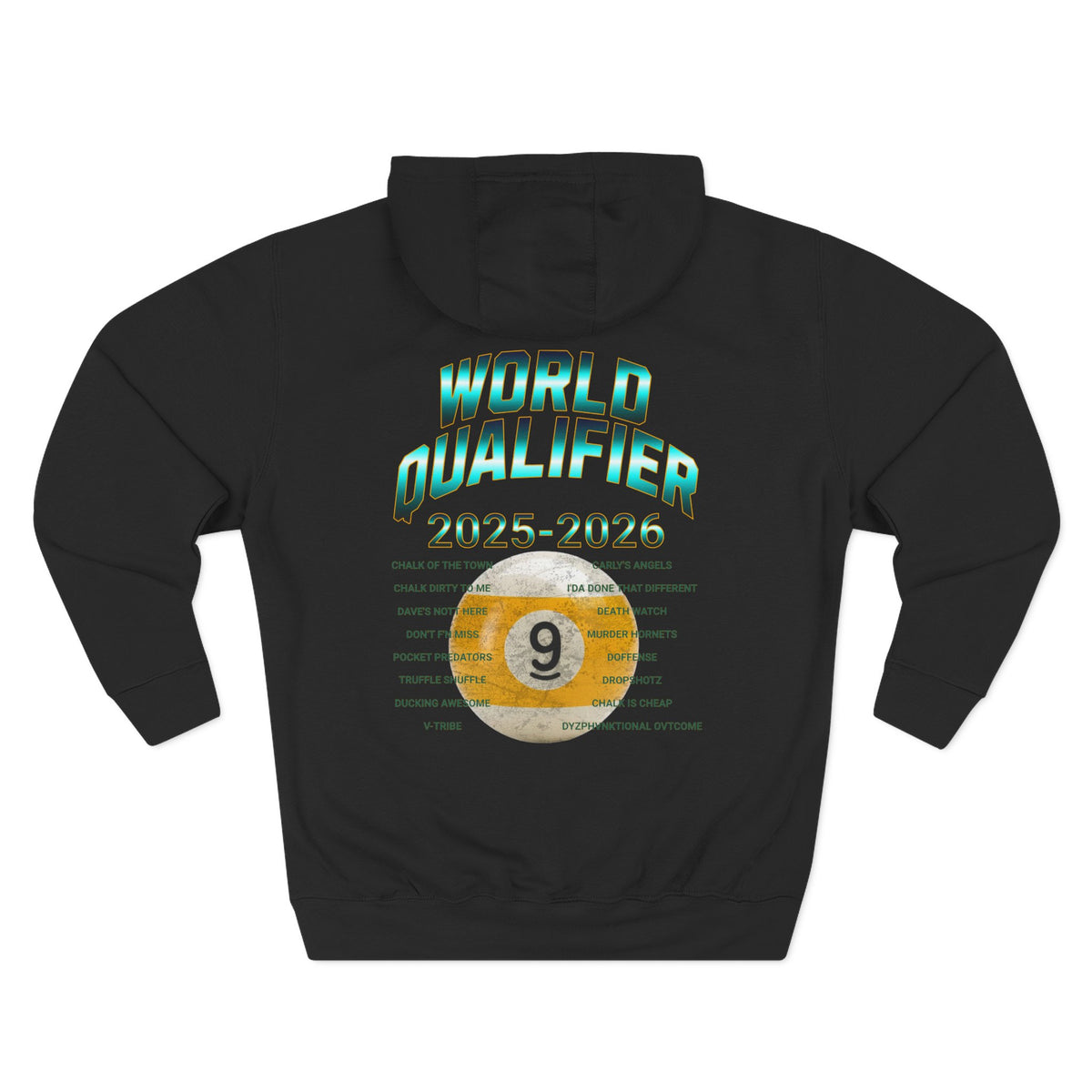 World Qualifier 9-Ball (2025-2026) Hoodie — Billiards/Pool Tournament Champion Pullover