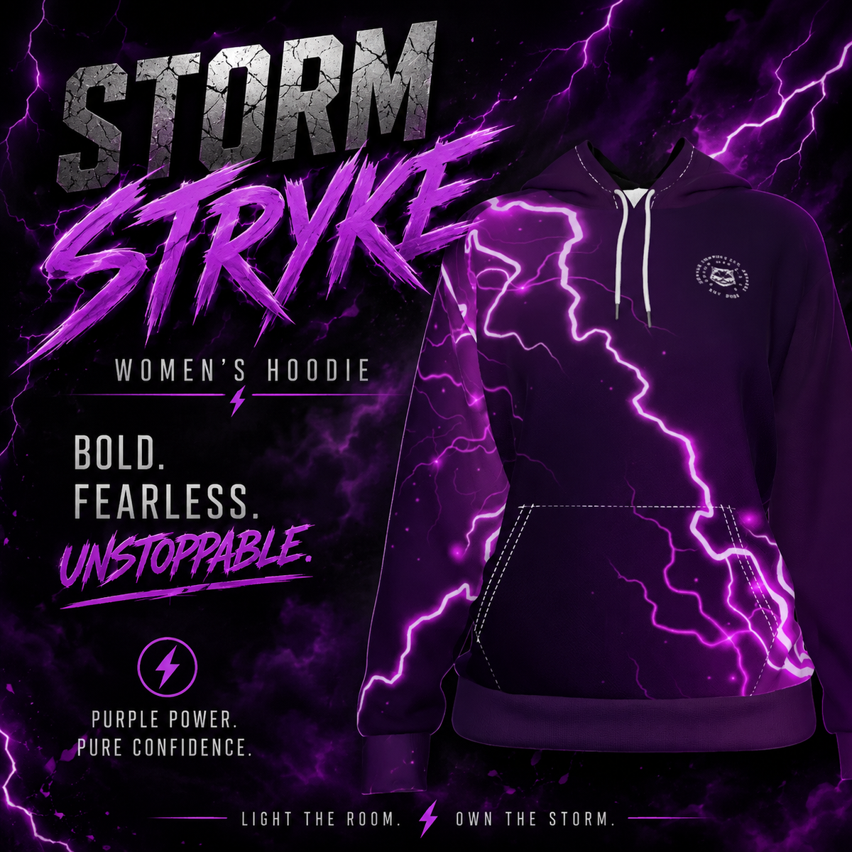 "STORM STRYKE" - Women's Raglan Pullover Hoodie (Customizable)