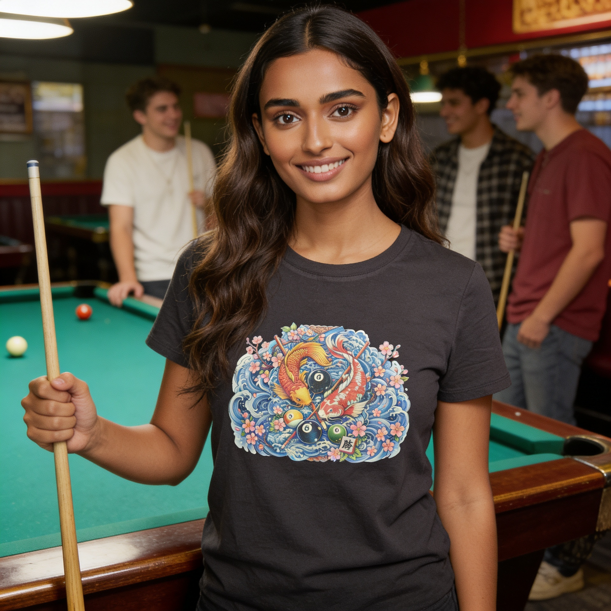 Koi Fish Print - Woman's Short Sleeve Crew Neck 'T-Shirt'