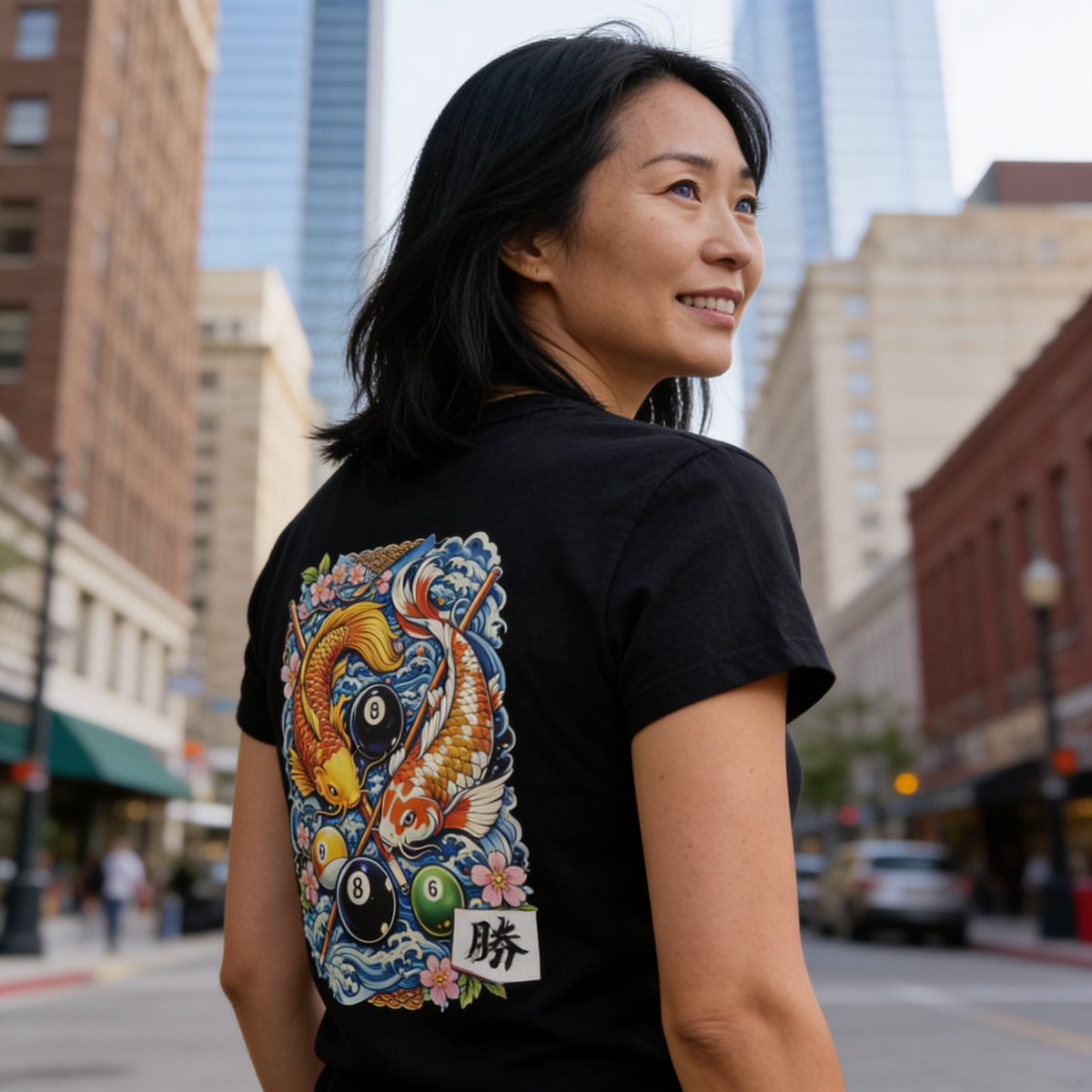 Koi Fish 8-Ball (Bright Colors) - Woman's Crew Neck